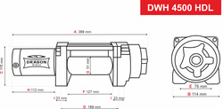 Dragon Winch DWH 4500 HDL Wyciągarka elektryczna z liną stalową