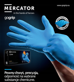 Rękawice nitrylowe czarne Mercator GoGrip Black 50 sztuk rozmiar L