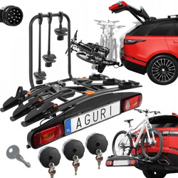 Aguri Active Bike 3 Black + Box na hak + 4 sztuki toreb do boxu