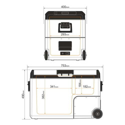 Lodówka turystyczna z kompresorem Yolco TCX50 Carbon 52L 12V 24V 240V