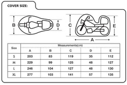 Plandeka Pokrowiec ochronny na motocykl z kufrem OXFORD AQUATEX NEW CV201 rozmiar S