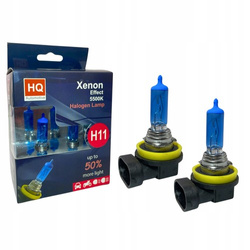 Żarówki H11 12V 55W Xenon effect HQ-1107 automotive 5500k Super Zimne Białe 2 szt