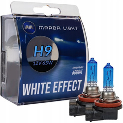 Żarówki H9 12V 65W Marba White effect Białe super zimne śnieżne 2 sztuki