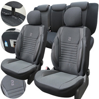 Pokrowce na fotele samochodowe Skórzane Ares grube szaro czarne komplet