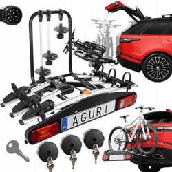 Aguri Active Bike 3 Silver + Box na hak + 4 sztuki toreb do boxu