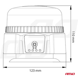 Bezprzewodowa lampa ostrzegawcza kogut LED R65 R10 12V 24V AMIO-03931