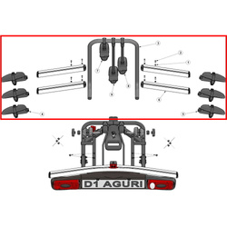Zestaw montażowy rowerów na bagażnik rowerowy na hak Aguri Active Bike 3