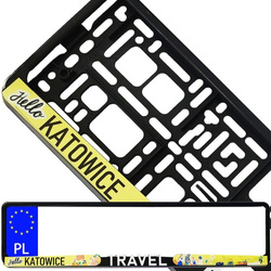 Ramka pod tablicę rejestracyjną 4D TRAVEL Hello Katowice 1 szt.