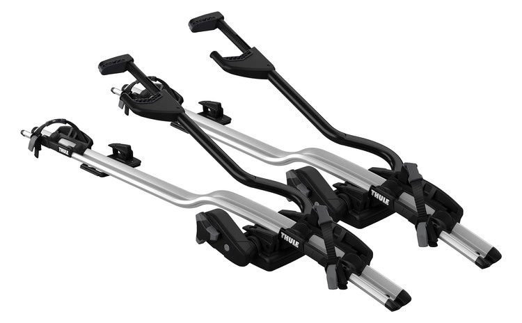 2x Thule Proride 598 Silver Bagażnik rowerowy na dach