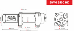 Dragon Winch DWH 3500 HD S Wyciągarka elektryczna z liną syntetyczną