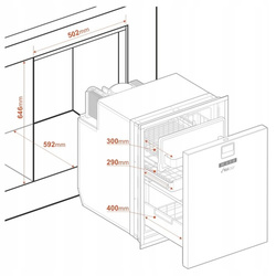 Lodówka kompresorowa do zabudowy Yolco QL90 BLACK 85L 12/24V 240V