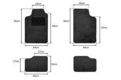 Dywaniki samochodowe tekstylne uniwersalne TEX-1