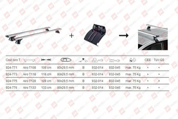 Bagażnik na dach Cruz AIRO T108 935-659 Honda Fit 5-dr Hatchback 2002-2008