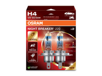 Żarówki OSRAM H4 Night Breaker +220% do +150m +20% bielsze światło 2 sztuki 64193NB220-2HB