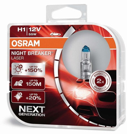 Osram h1 12v 55w night breaker® laser +150% 64150nl-hcb