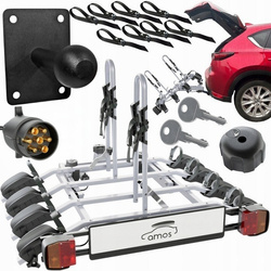 Tytan Plus 4 Bagażnik rowerowy na hak na 4 rowery 7PIN 75KG