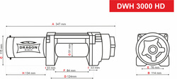 Dragon Winch DWH 3000 HD Wyciągarka elektryczna z liną stalową