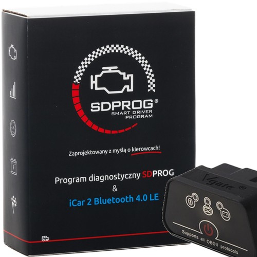 Interfejs iCar2 4.0 Bluetooth LE czarny + program SDPROG PL tryb serwisowy + DPF